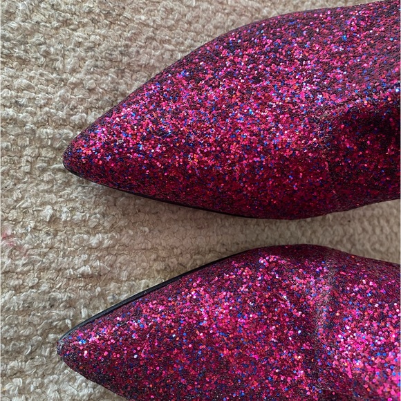 Marc Fisher Stolla Pink Glitter Stiletto Booties - Picture 5 of 8